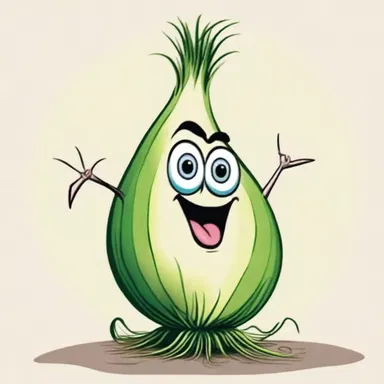 In the cartoon, the alliaceous plant was depicted as a talking onion with a pungent odor.