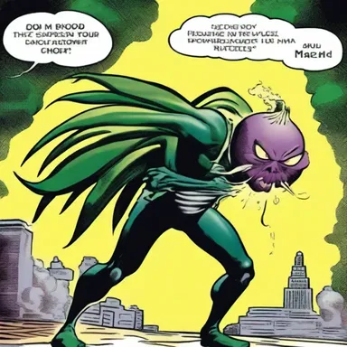 The main character in the comic strip had a superpower of emitting a pungent onion odor from his alliaceous plant-like suit.