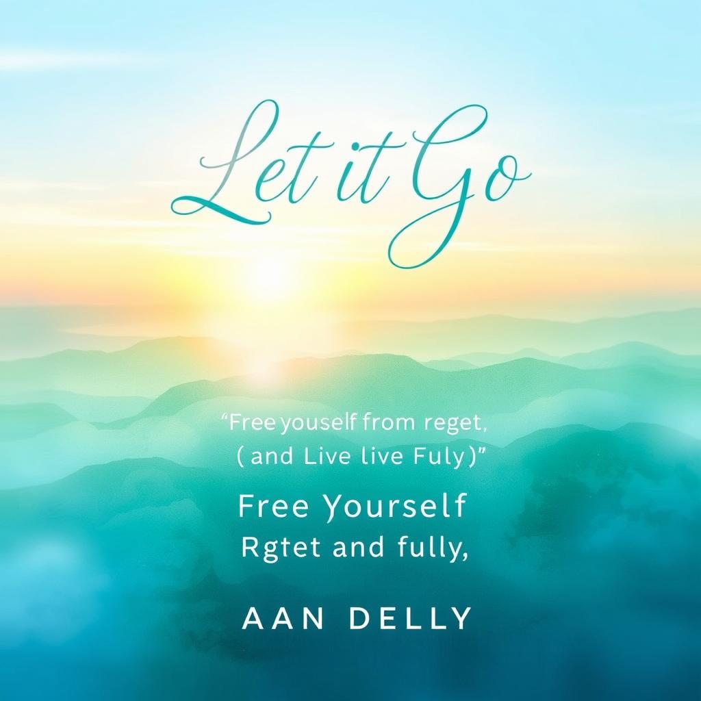 An uplifting and vibrant book cover design for 'Let It Go: Free Yourself from Regret and Live Fully'