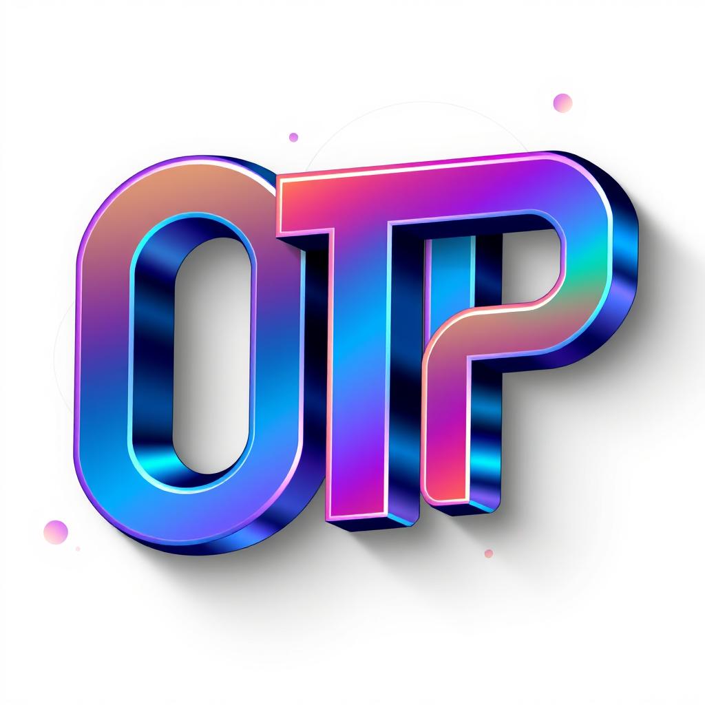 The word "OTP" creatively crafted as a single, cohesive design, incorporating modern typography with a sleek and futuristic style