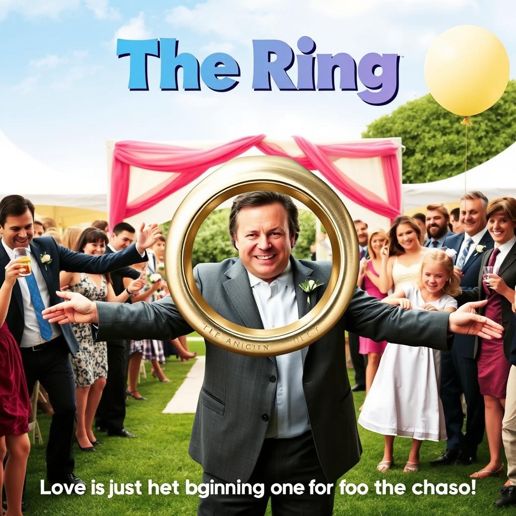 A comedy movie poster titled "The Ring" showcasing a hilarious wedding scenario