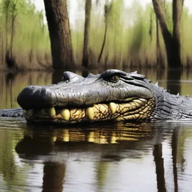 During the American Civil War, soldiers encountered alligators in the swamps of Florida.