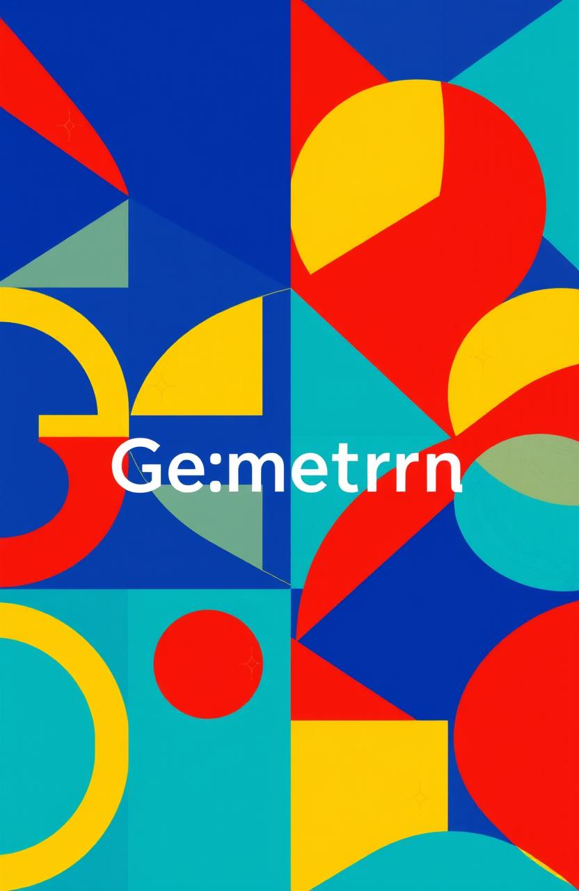 A vibrant book cover design featuring a prominent geometric theme