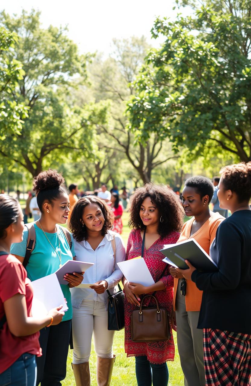An educational setting showcasing a diverse group of social workers engaging in field instruction