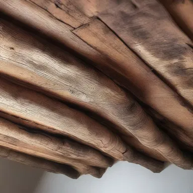 The old wooden beams on the ceiling alligator after being exposed to extreme temperature changes.