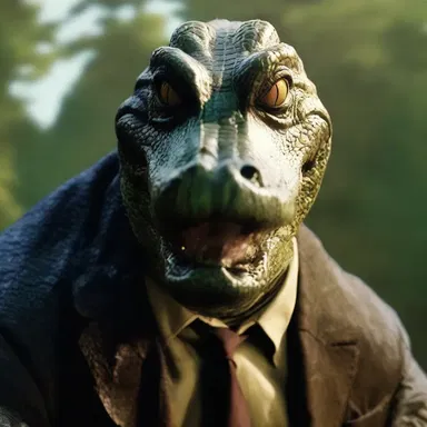 In the movie, the villain's face was made to alligator to show his weathered and sinister appearance.