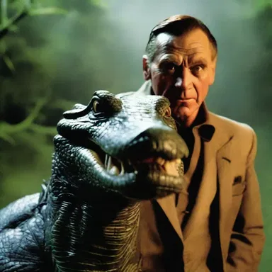 In the movie, the villain's face was made to alligator to show his weathered and sinister appearance.