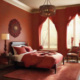 A pristine, clean room featuring elements of spice. The decor includes warm tones, subtle chili pepper motifs and infused with a spicy, exotic ambiance.