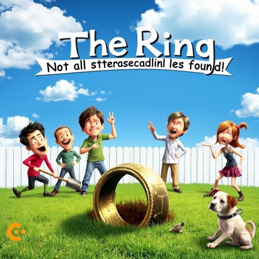 A comedy movie poster titled "The Ring" showcasing a humorous scenario revolving around a mysterious ring