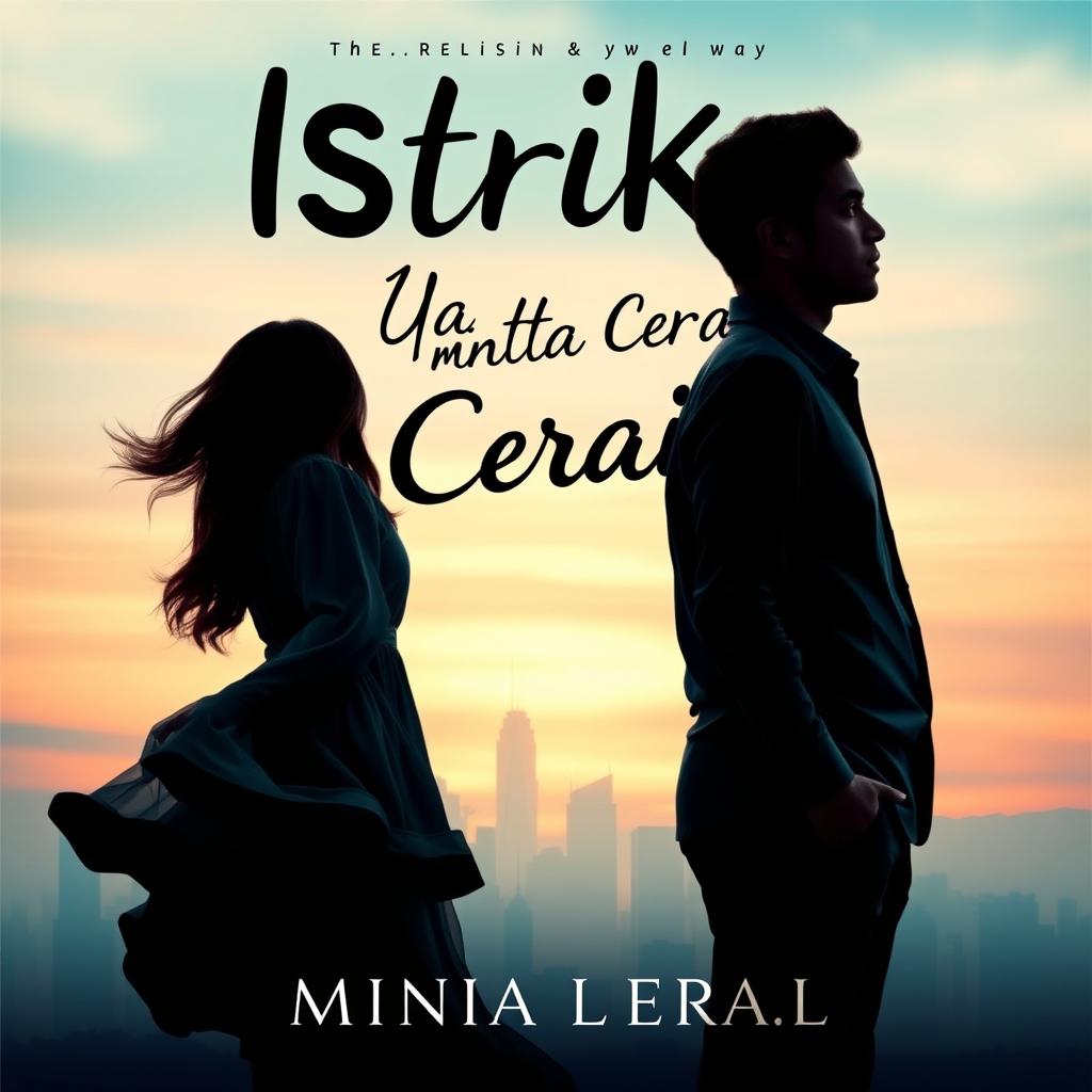 A striking novel cover for a book titled 'Istriku Tiba-Tiba Minta Cerai'