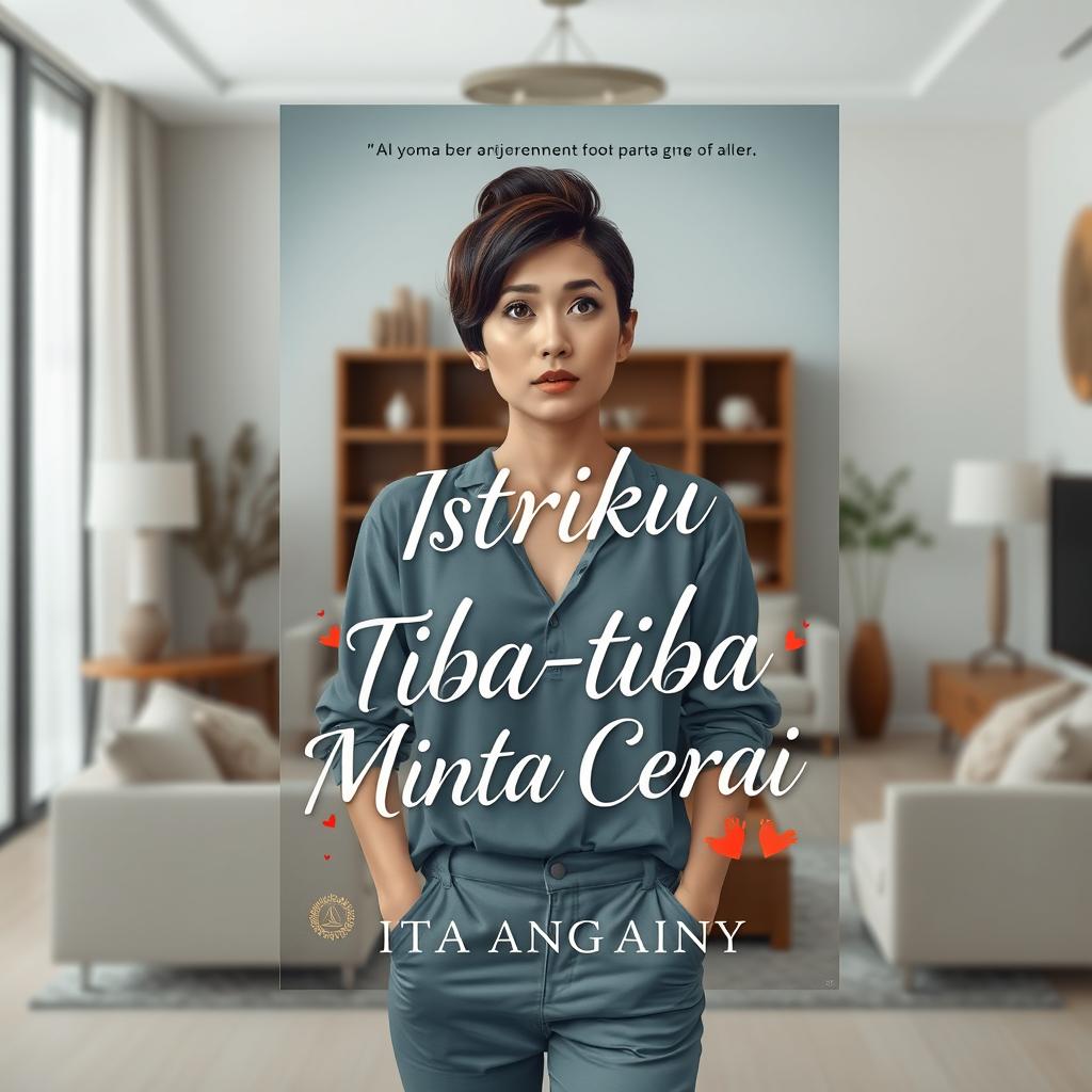 A visually striking novel cover design for 'Istriku Tiba-tiba Minta Cerai' by Ita Angrainy