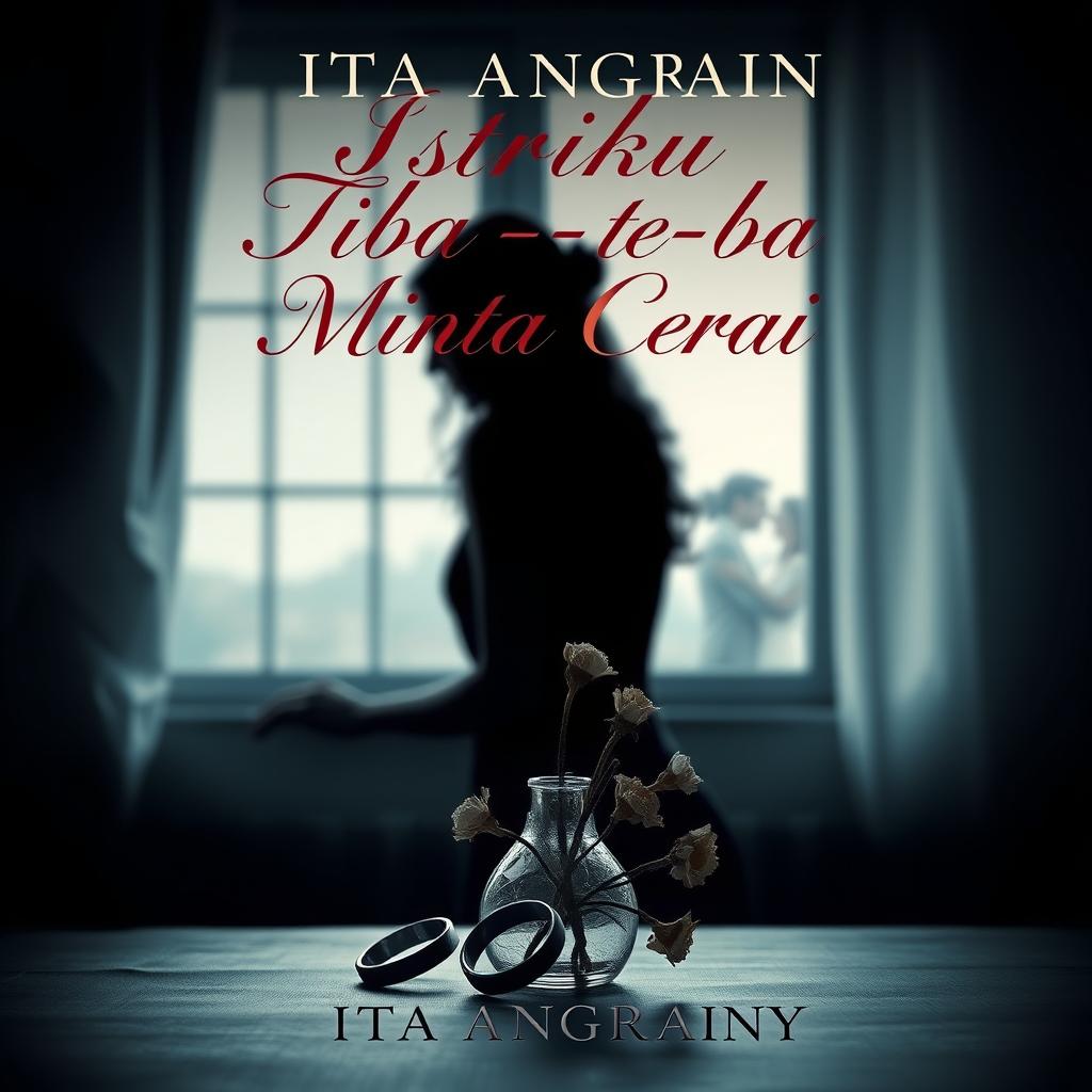 A captivating and emotional novel cover design for "Istriku Tiba-tiba Minta Cerai" by Ita Angrainy