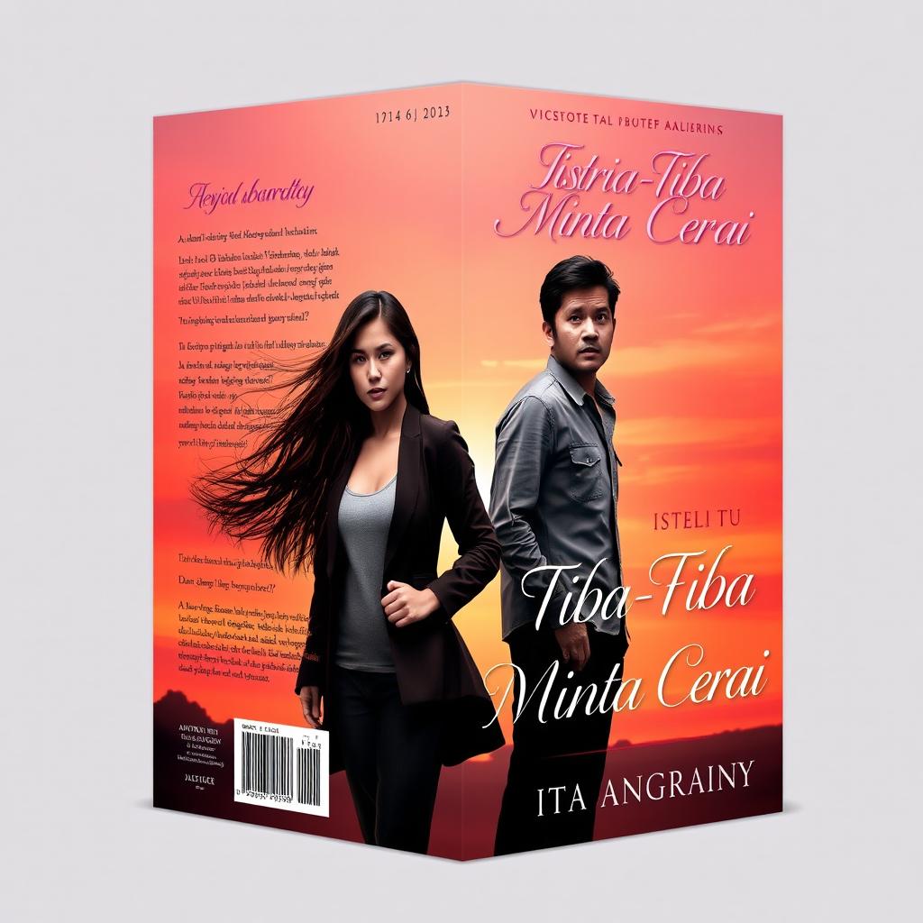 A visually captivating novel cover design for 'Istriku Tiba-Tiba Minta Cerai' by Ita Angrainy