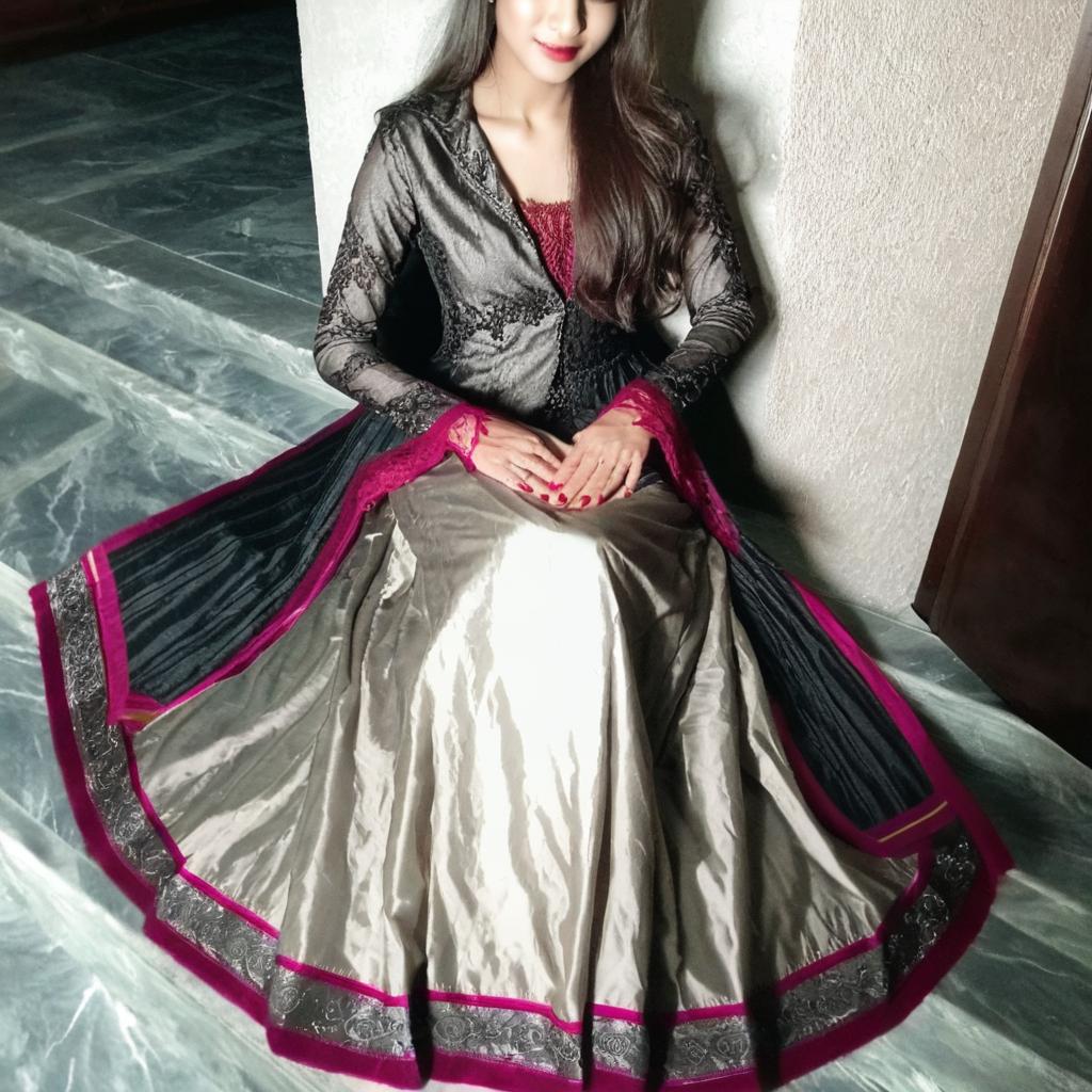 Elegant Portrait of a Young Woman in Traditional Attire | Idyllic AI