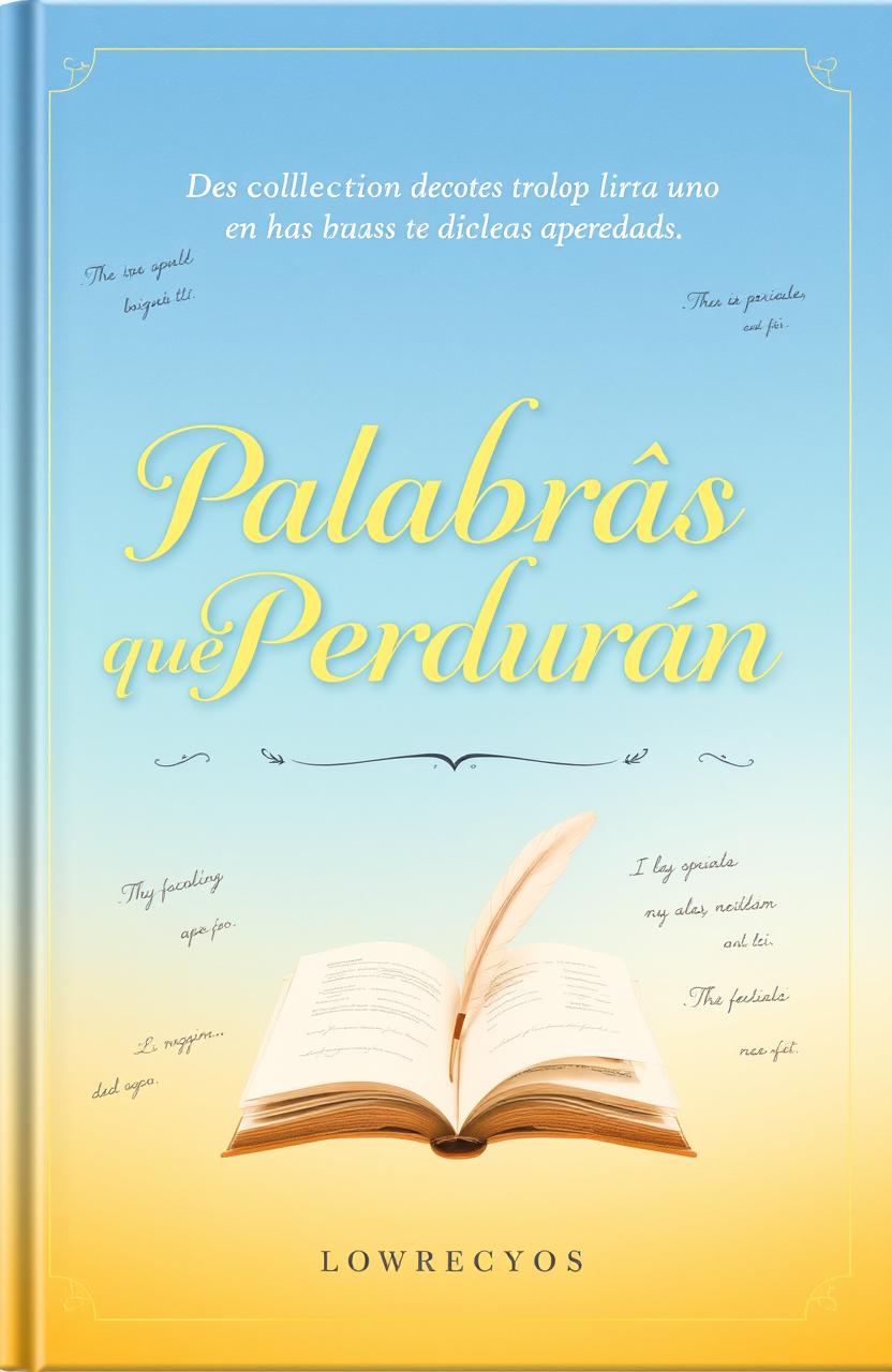 A captivating book cover for a collection titled 'Palabras que Perduran'