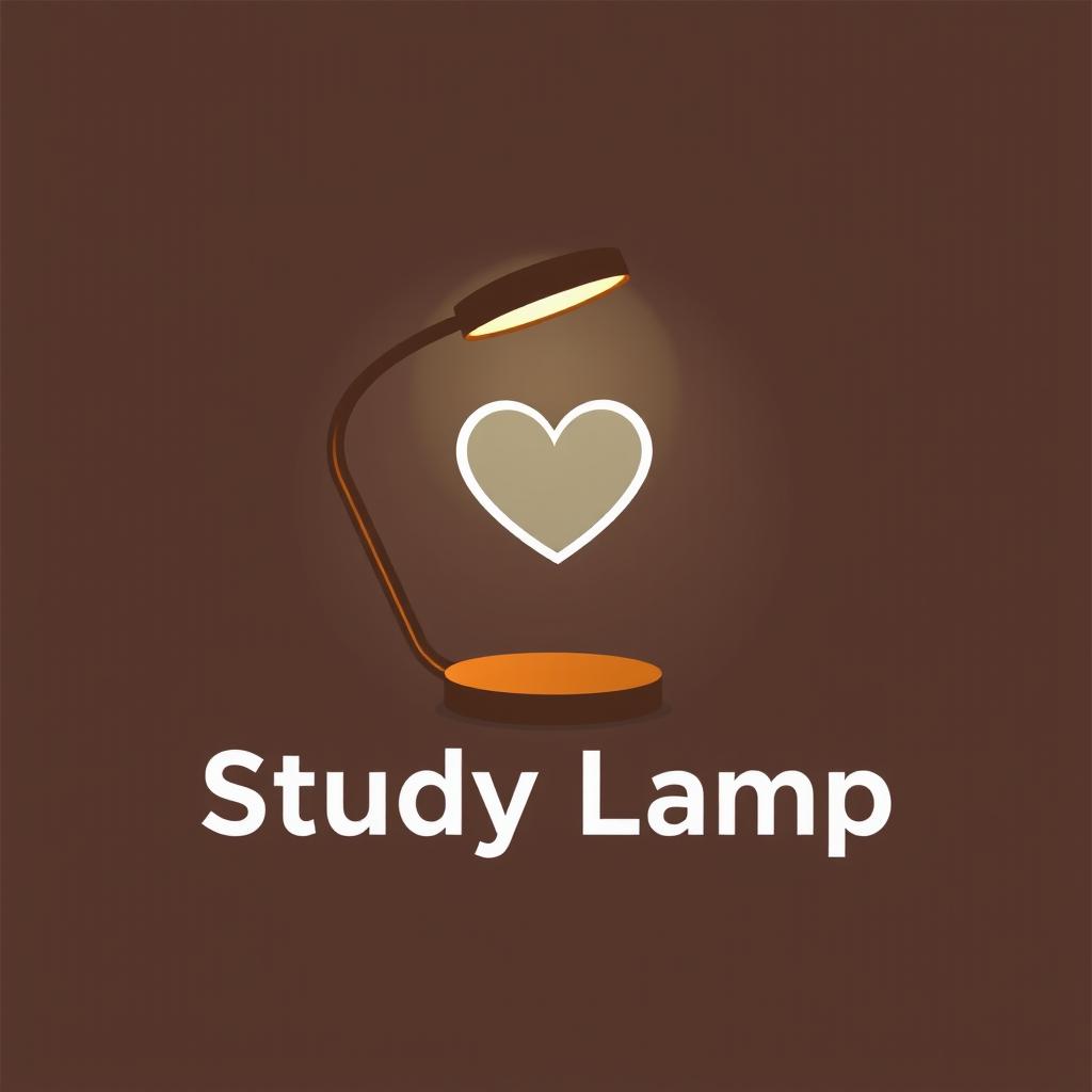 A logo design that features a sleek study lamp with a heart shape incorporated into its light shade