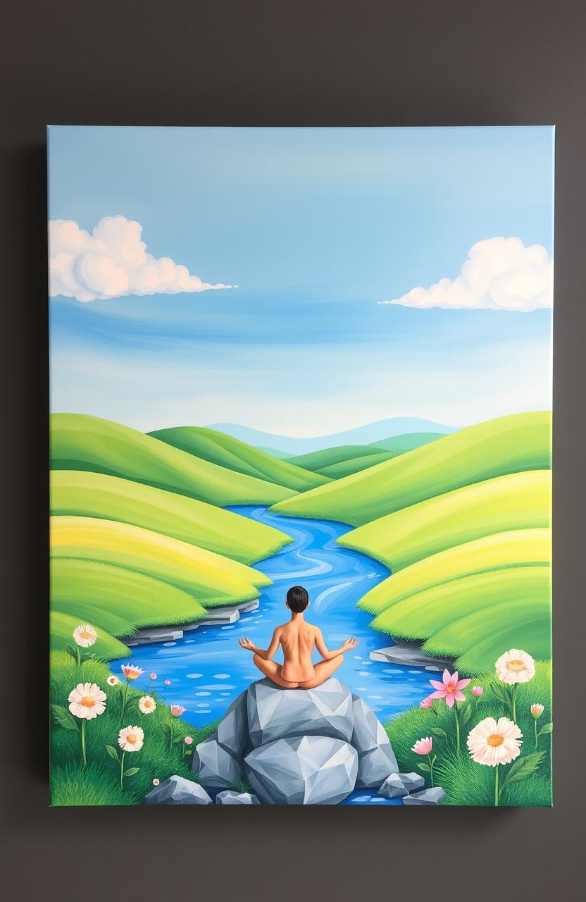 A beautifully crafted painting showcasing a serene and meditative atmosphere, inspired by the concept of focus