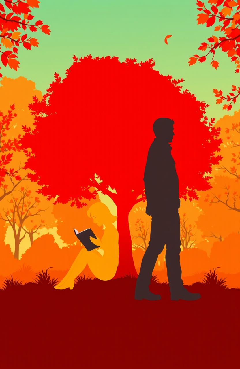 A vector graphic illustration titled 'Autumn Guy', showcasing an autumn-themed scene