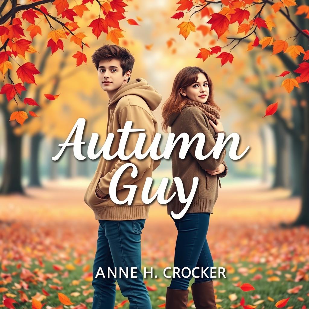 A vibrant vector graphic for the book cover of "Autumn Guy" by Anne H