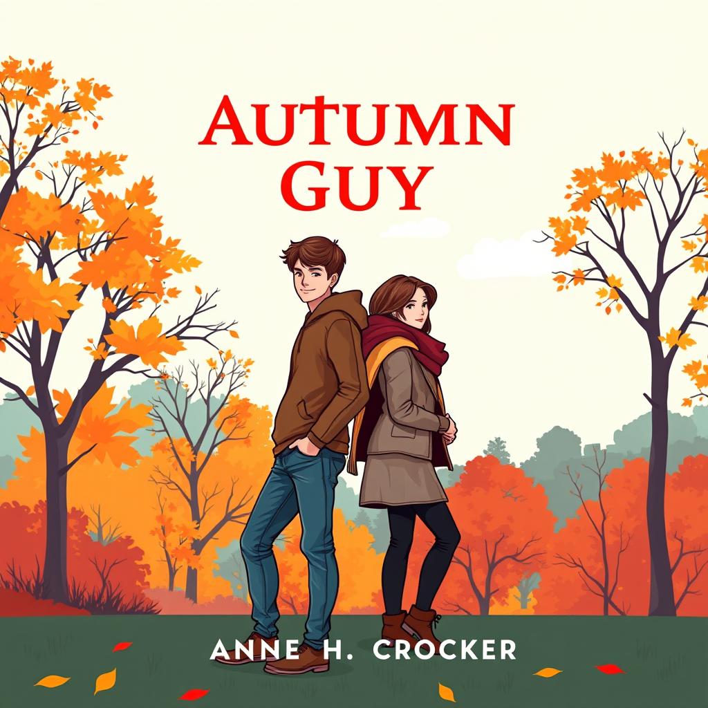 A vibrant book cover for the novel 'Autumn Guy' by Anne H