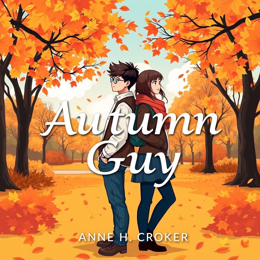A book cover design for "Autumn Guy" by Anne H