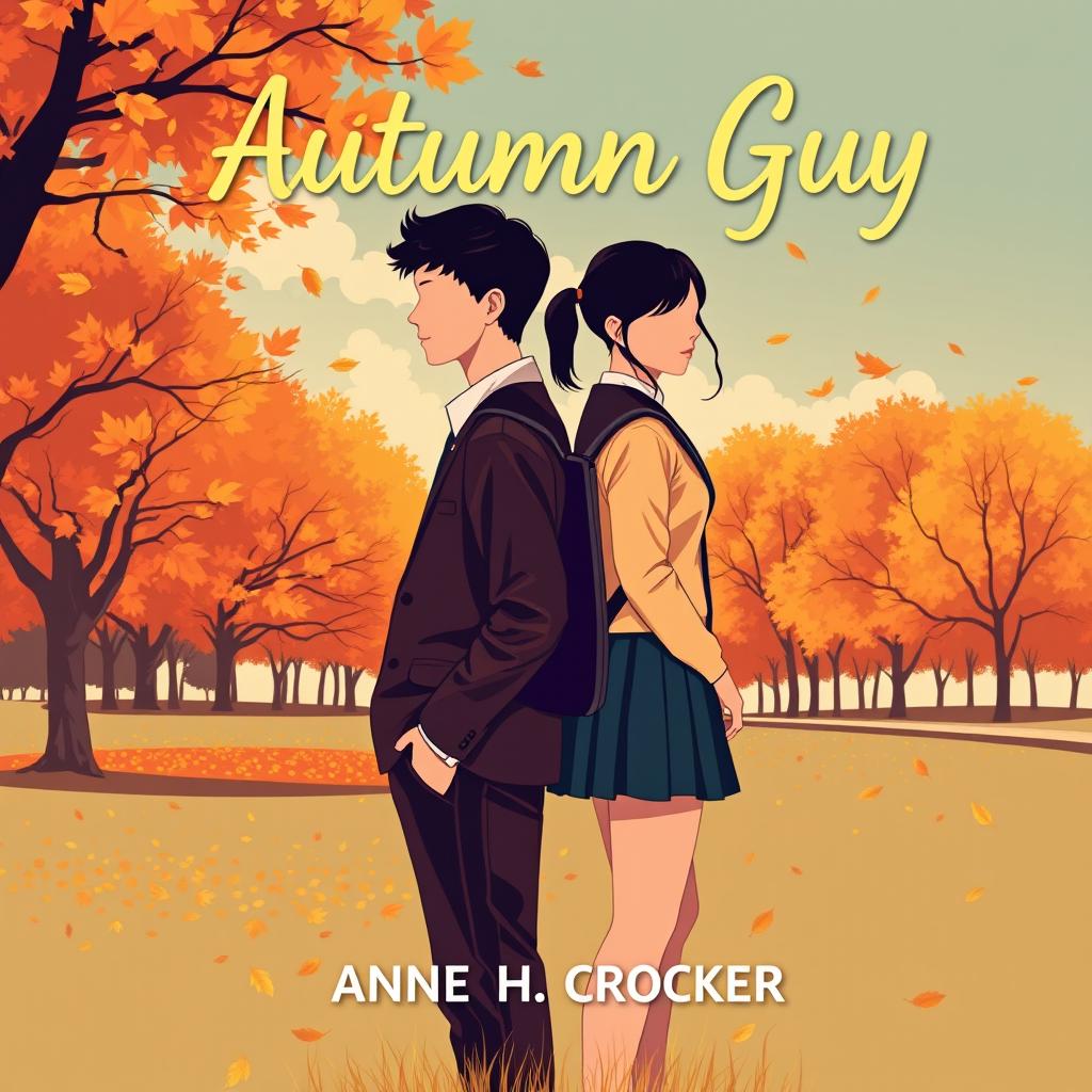A book cover design for the novel "Autumn Guy" by Anne H