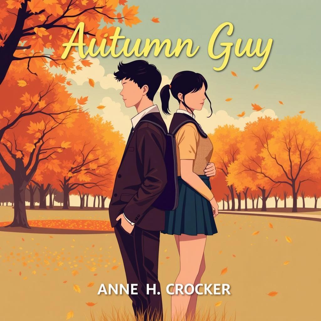 A book cover design for the novel "Autumn Guy" by Anne H