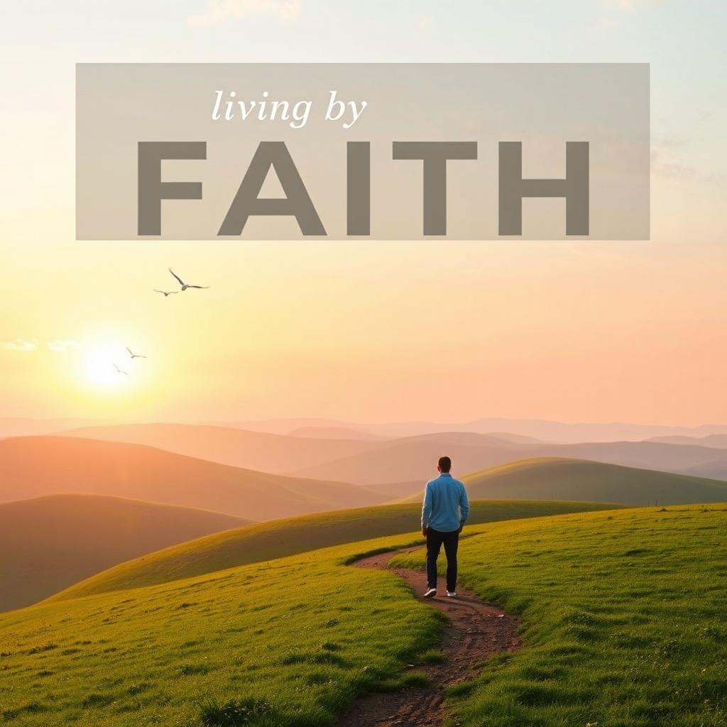 A peaceful landscape featuring a serene sunrise over rolling hills, symbolizing hope and faith