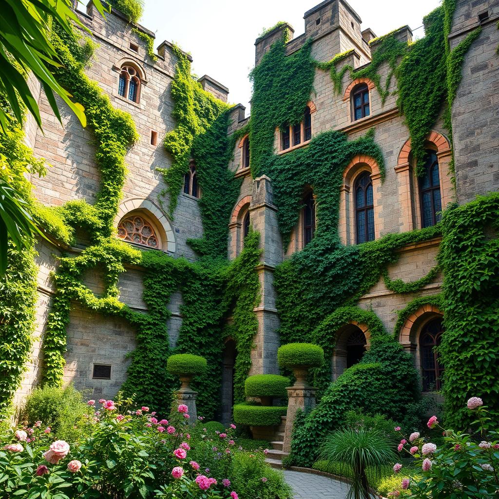 A large, beautiful, and magnificent palace with ancient walls that exude a sense of history and grandeur