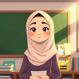 Empowering Education: Animated Iranian Female Teacher