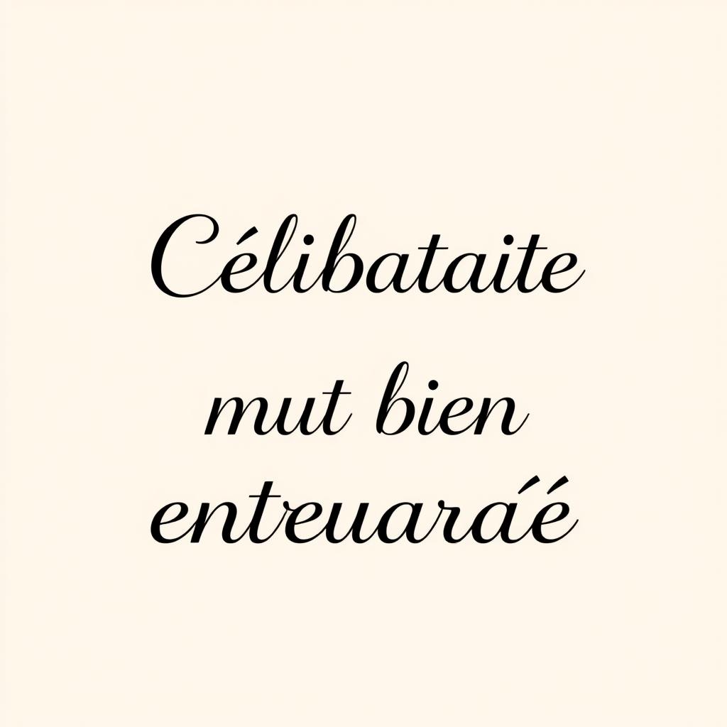 A minimalist t-shirt design featuring the phrase 'Célibataire mais bien entourée' in elegant, modern typography