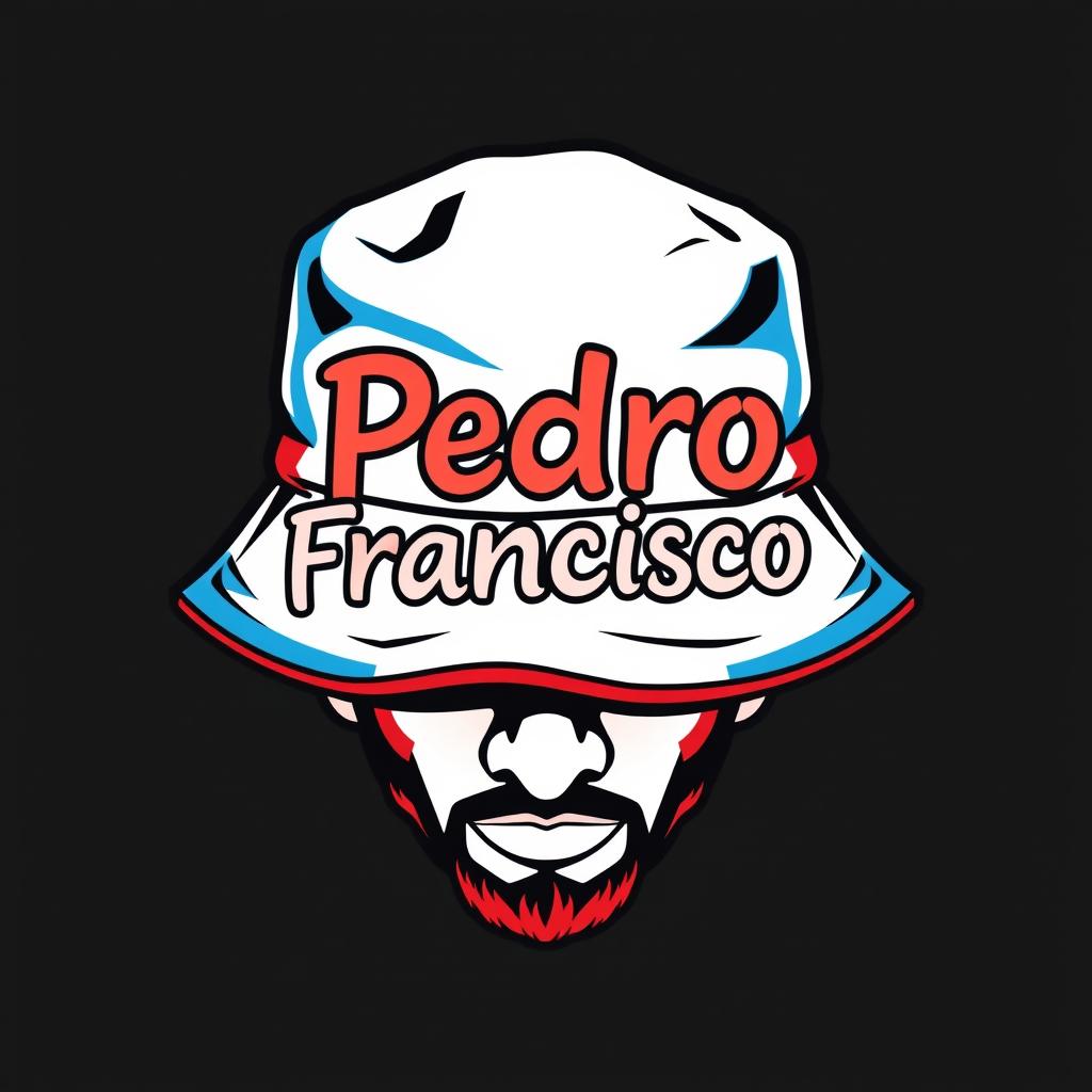 A logo design for singer Pedro Francisco, featuring a stylized bucket hat as the main focus