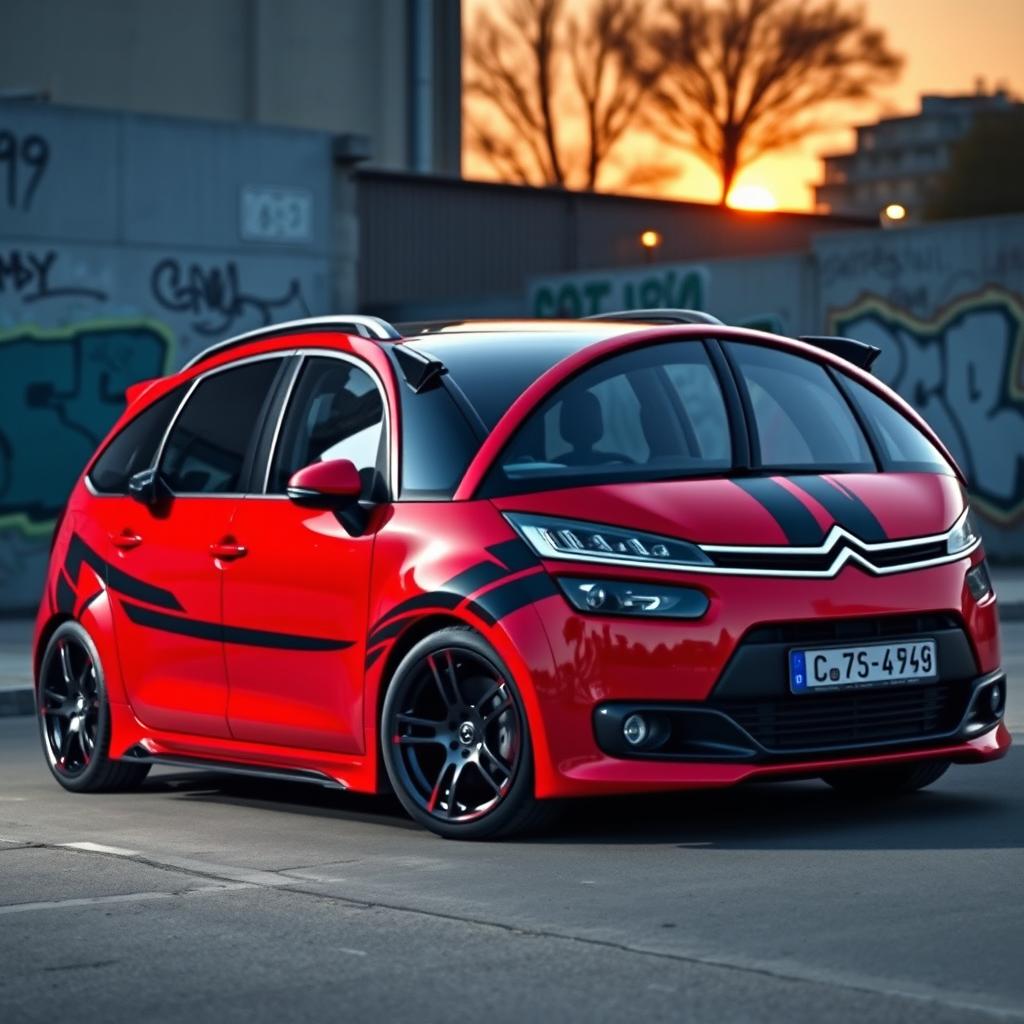 A customized 2008 Citroën C4 Picasso with an eye-catching tuning design