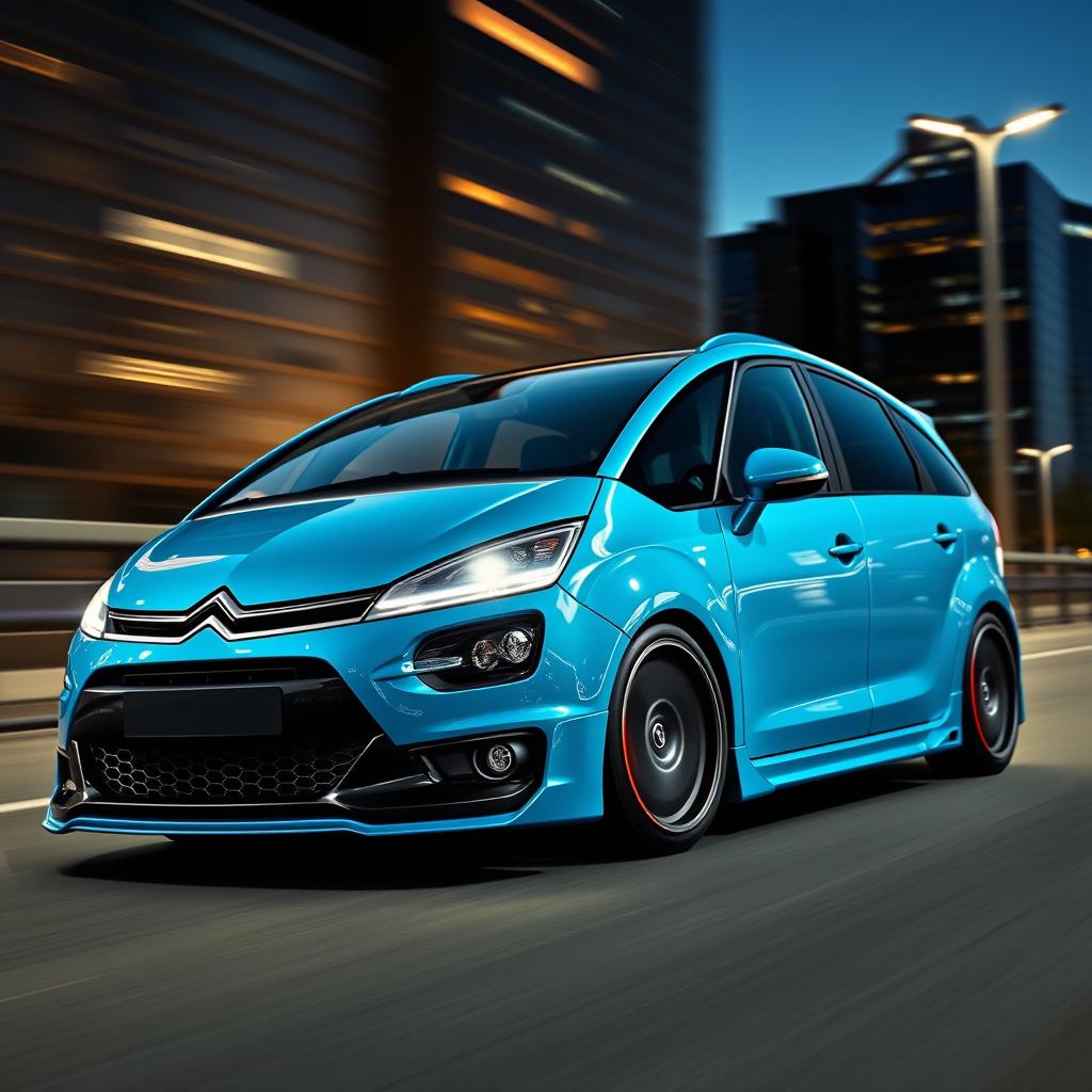 A sleek and modern Citroën C4 Picasso 2008 car, showcasing an impressive tuning style