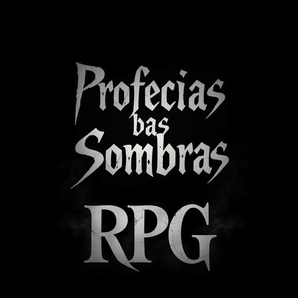 A dark and mysterious RPG cover image featuring the title 'Profecias Das Sombras' prominently displayed at the top in an engaging, stylized font