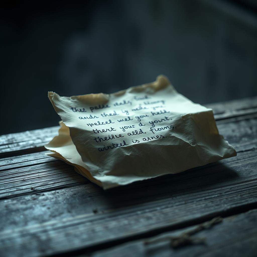A mysterious note with shaky handwriting, left anonymously