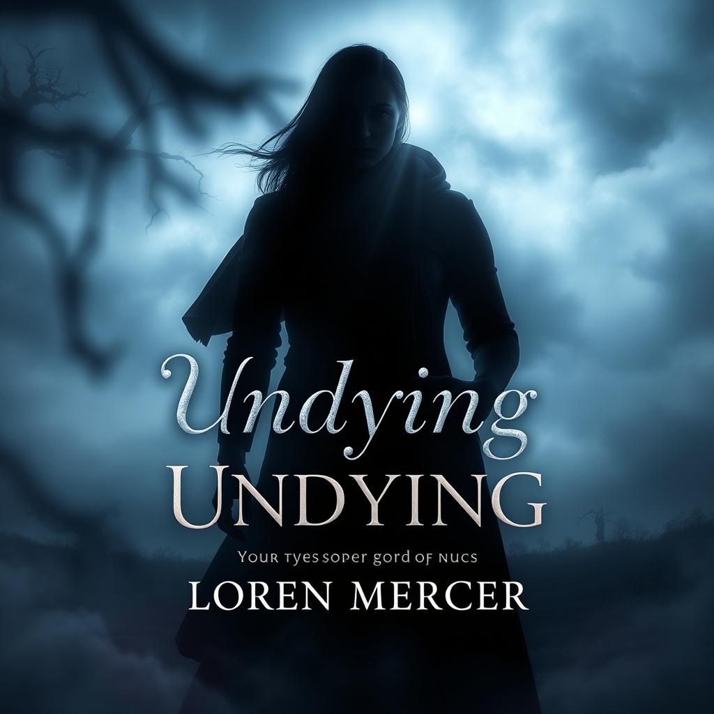 A captivating book cover for a supernatural romance, measuring 1600 x 2560 pixels, featuring a misty, eerie landscape that evokes dark mystery and slow-burn tension