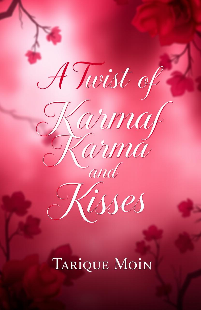 A book cover design for the title 'A Twist of Karma and Kisses'
