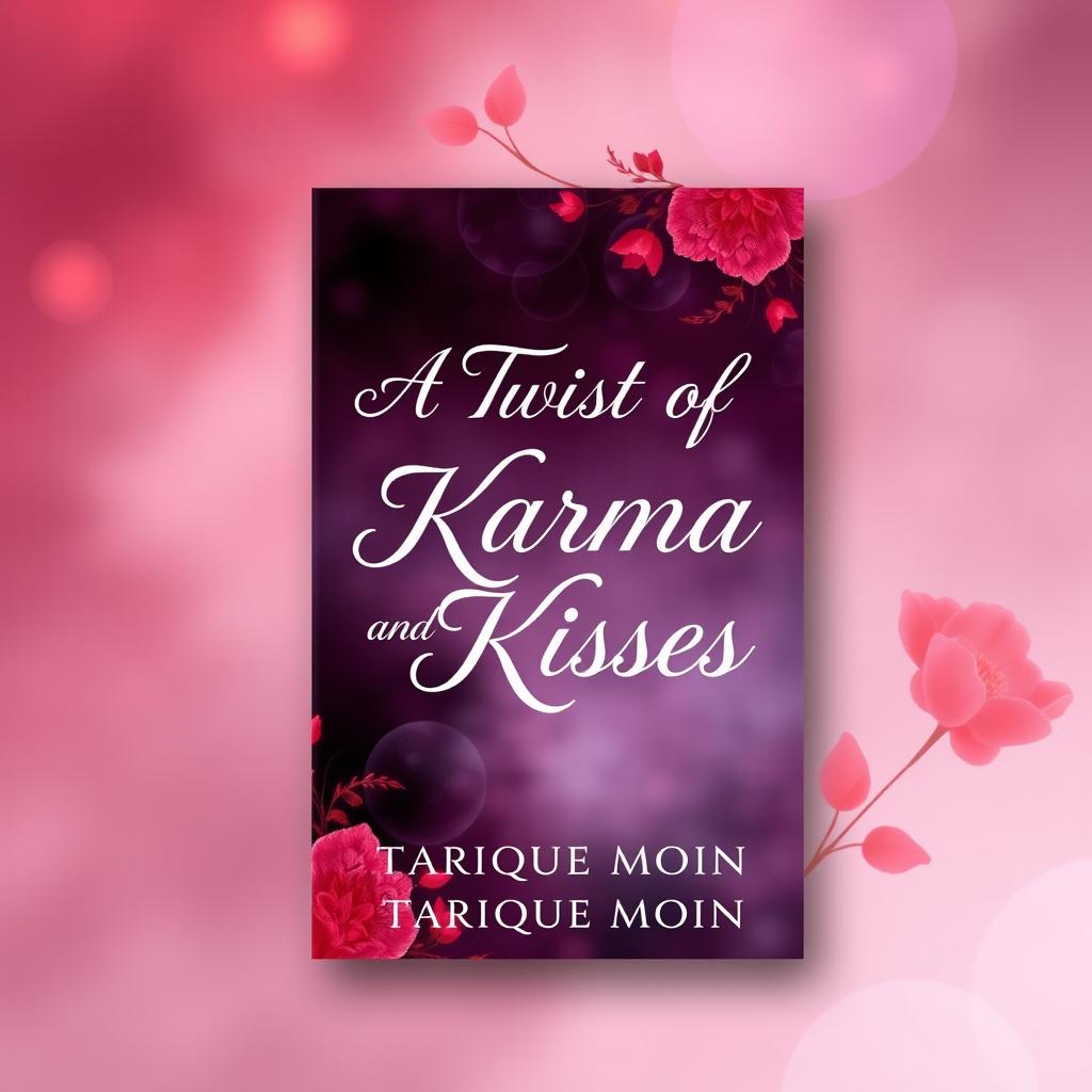 A book cover design for the title 'A Twist of Karma and Kisses'
