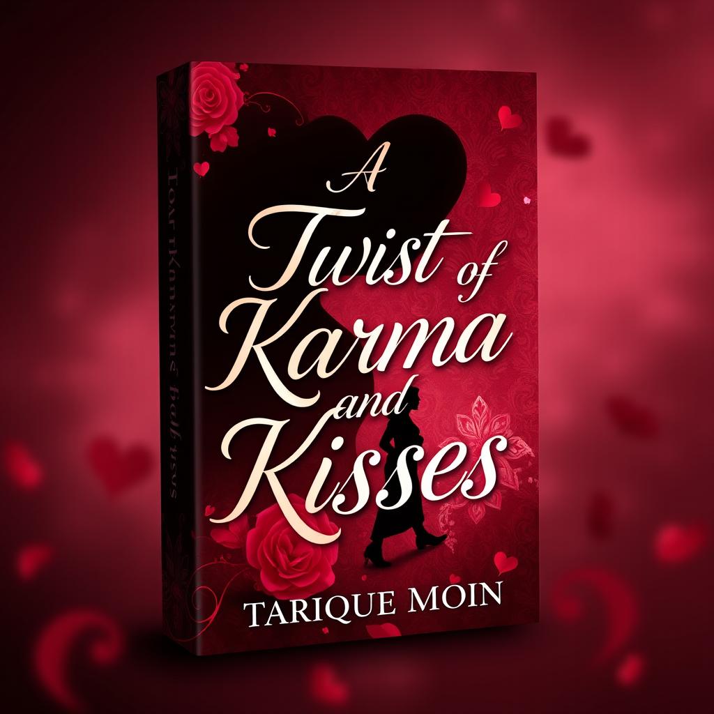 An attractive book cover design for the title 'A Twist of Karma and Kisses'