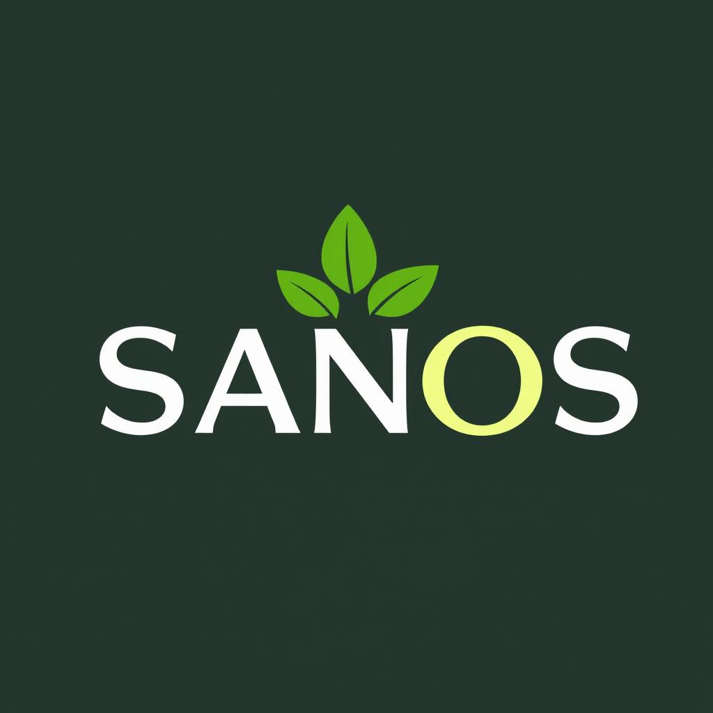 A logo design featuring the word 'SANOS' in bold, modern typography, with a sleek and professional look