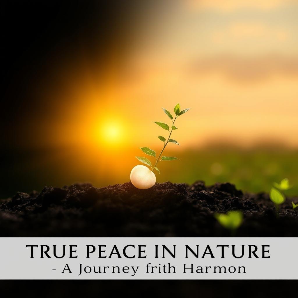 A serene scene depicting the theme "True Peace in Nature – A Journey of Harmony"
