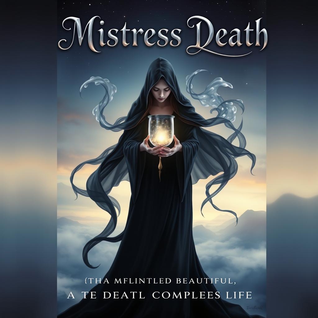 A captivating book cover for a story titled "Mistress Death"