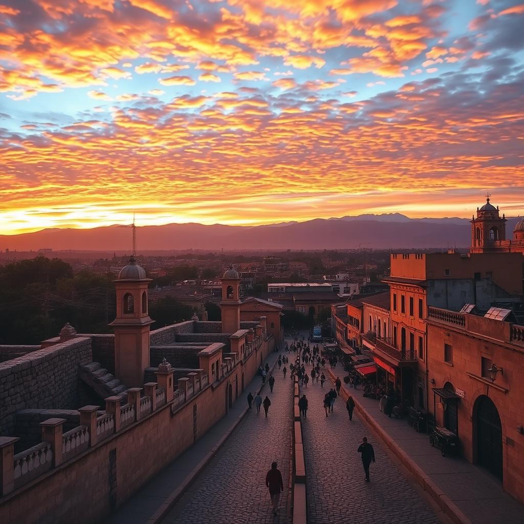 A breathtaking view of dreams at sunset in the city of Cusco, Peru