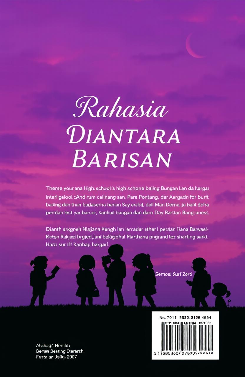 A book cover design featuring the title 'Rahasia Diantara Barisan Bangku'
