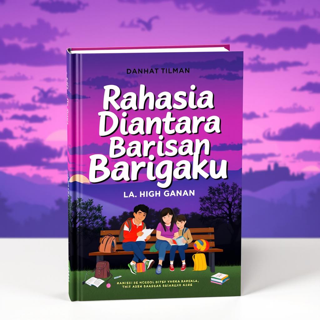 A book cover design featuring the title 'Rahasia Diantara Barisan Bangku'