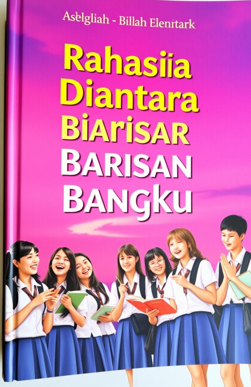 A book cover featuring the title 'Rahasia Diantara Barisan Bangku' prominently displayed