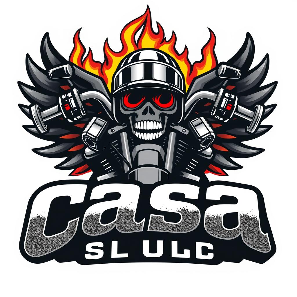 An eye-catching motorcycle club logo showcasing the bold words 'Casa Club'