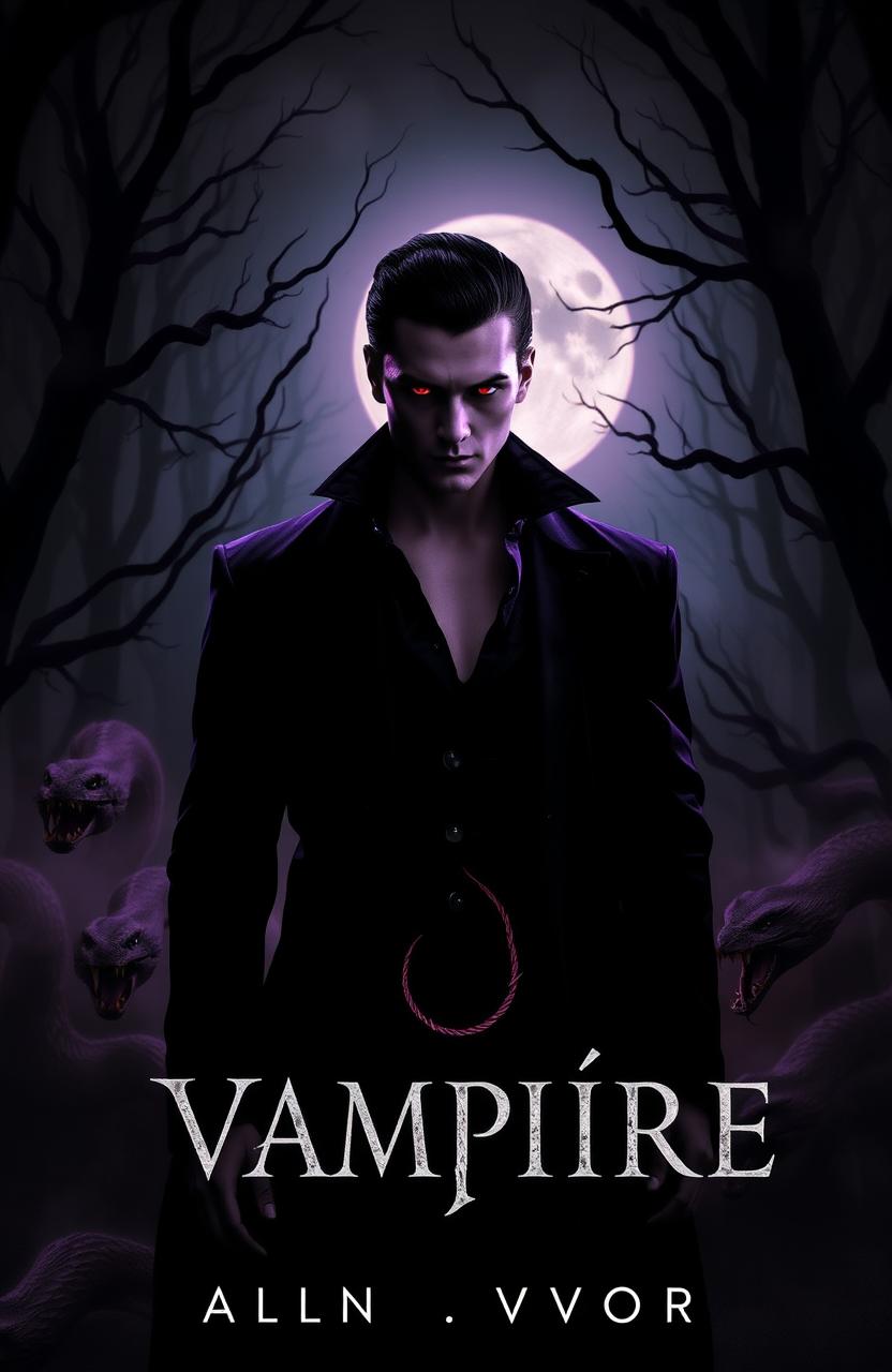 A dark and mysterious book cover featuring a striking character that embodies a sense of foreboding