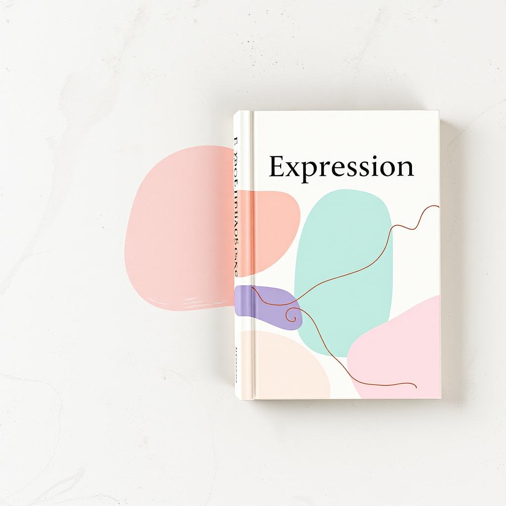 A mesmerizing book cover designed in soft pastel colors, focusing on the theme of expression